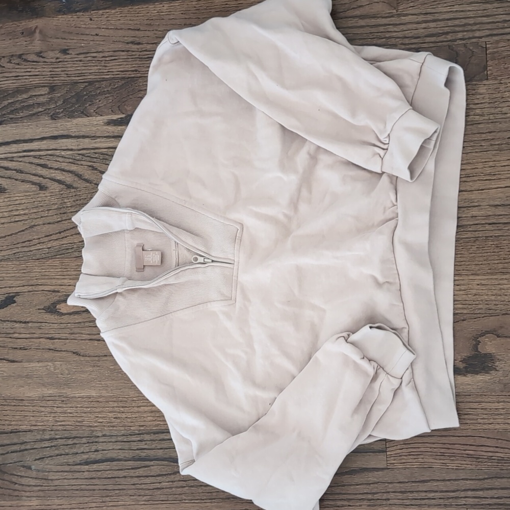 H&M Cream Quarter-Zip Pullover
